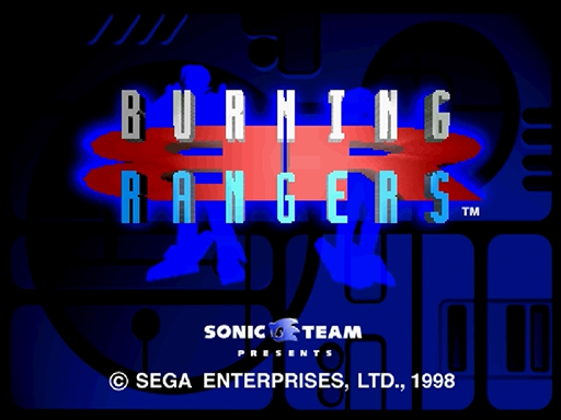 Burning Rangers title screen for Sega Saturn